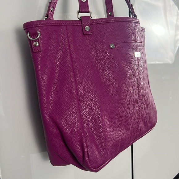 Thirty-One 31 Jewell Townsfair Purple Reversible ShoulderTote Bag Purse - Picture 6 of 17